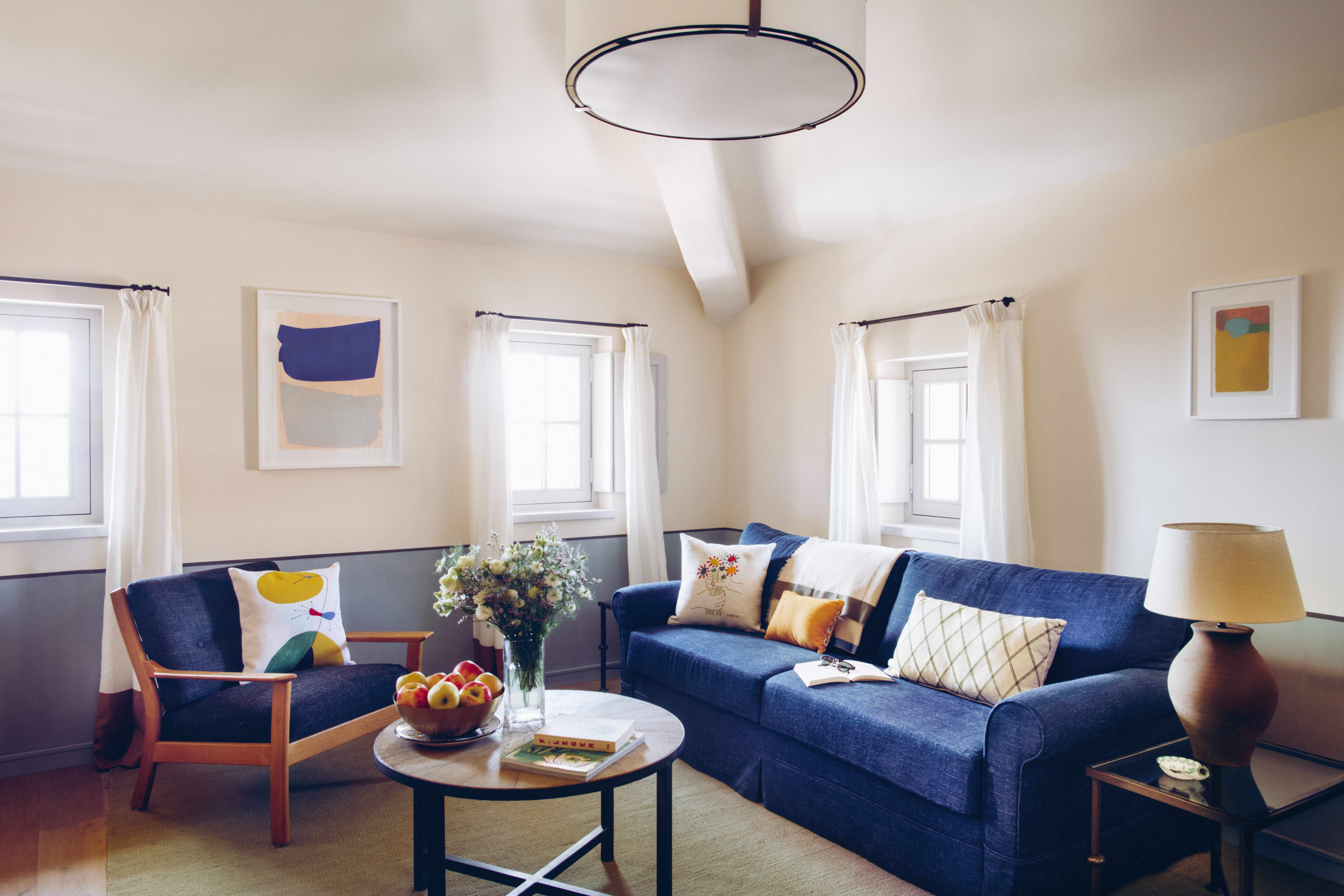 Salon Suite Deluxe Canapé Bleu MatthieuSalvaing